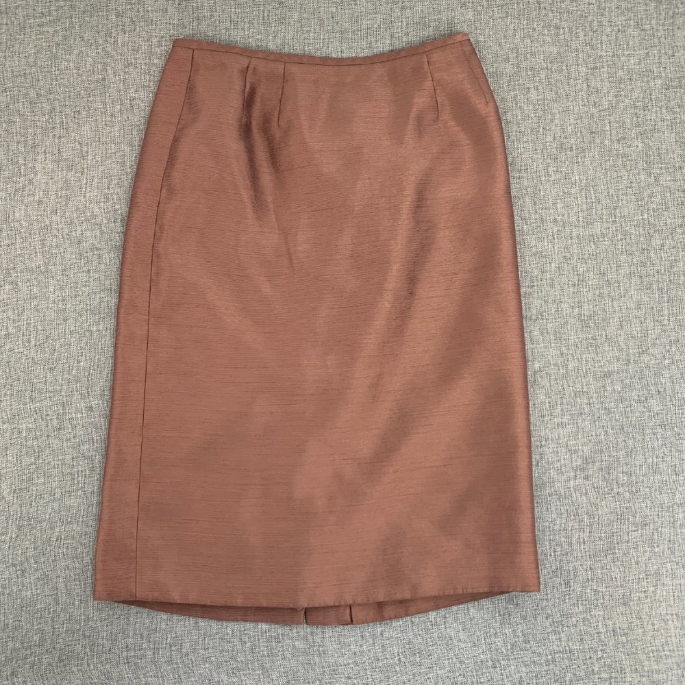 Kasper Caramel Dressy Pencil Skirt Size 6 Lined Zipper Closure Slit